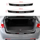 Наклейка на задний бампер автомобиля из углеродного волокна, защитная пленка на багажник для Nissan Tiida J11 Teana Qashqai X J10 Skyline Juke X-trail Almera