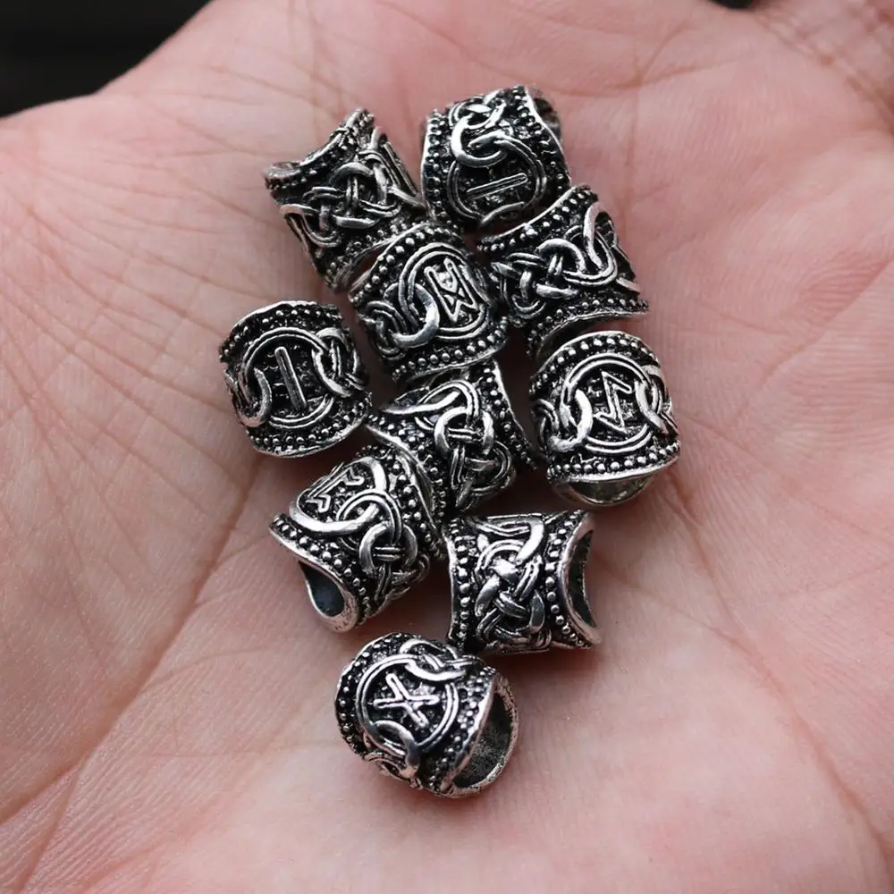 24 шт. руны викингов подвески для волос коса борода дредлок бусинки изготовления