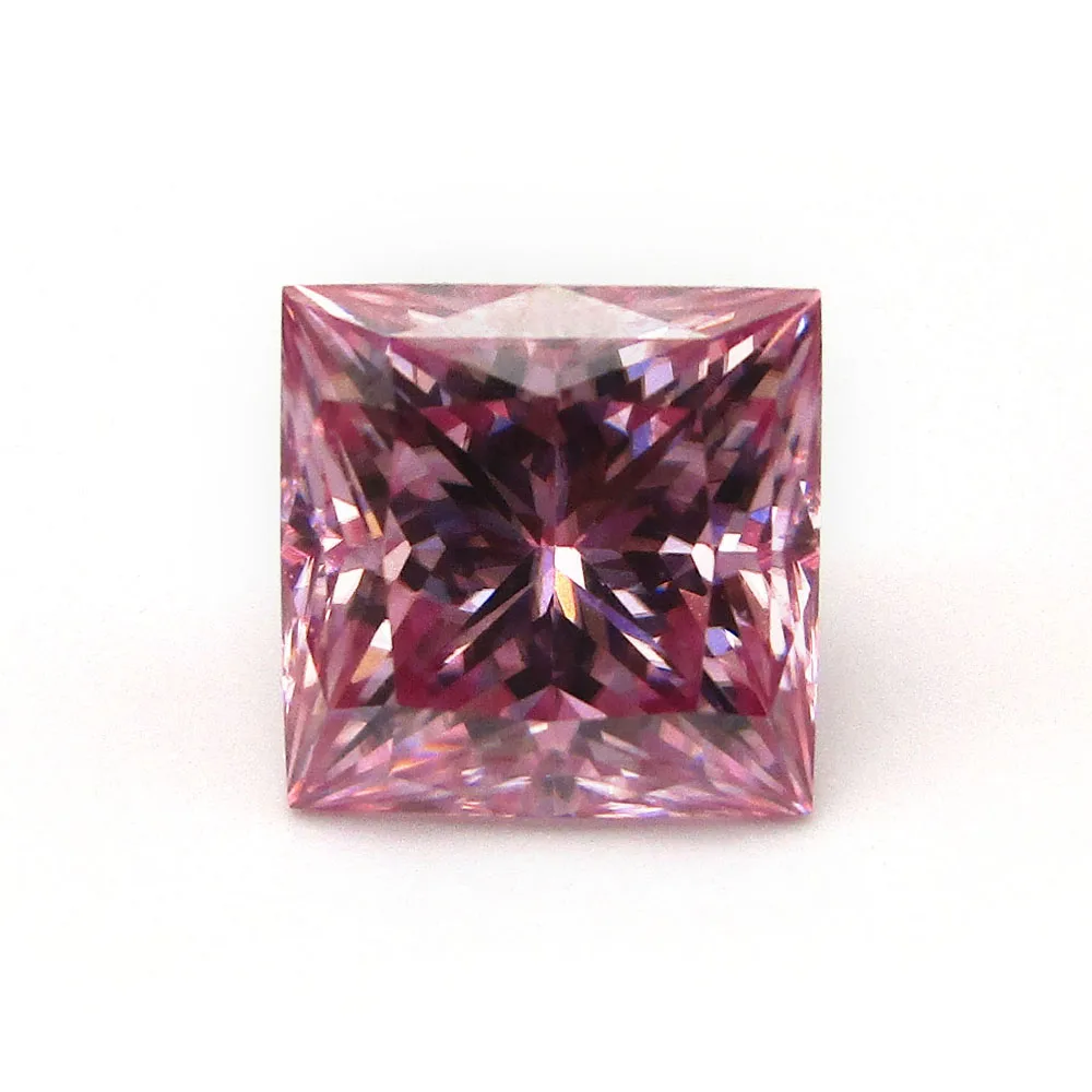 

Высокое качество 5,5x5,5 мм и 7x7 мм квадратная форма оптовая продажа огранка принцессы розового цвета бриллиант Муассанит цена за карат