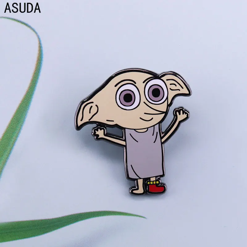 Плохой эльф, Добби, брошь, веселая, эксцентричная, волшебная, эмалевые значки, мужская и женская модная ювелирная украшения, подарки, аниме, кино, роман, нашивки на лацкан.