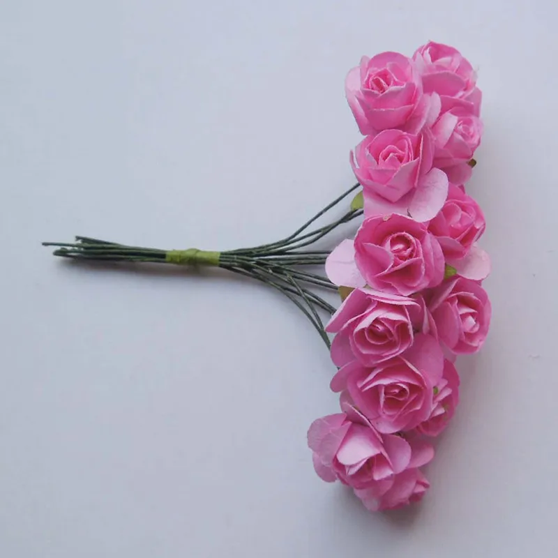 144 шт. 2 см Искусственный шелковица бумажные розы Скрапбукинг цветы для Scrapbooking