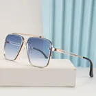 Мужские солнцезащитные очки с градиентными линзами, синие солнцезащитные очки в классическом стиле, винтажные брендовые дизайнерские очки, новинка 2021