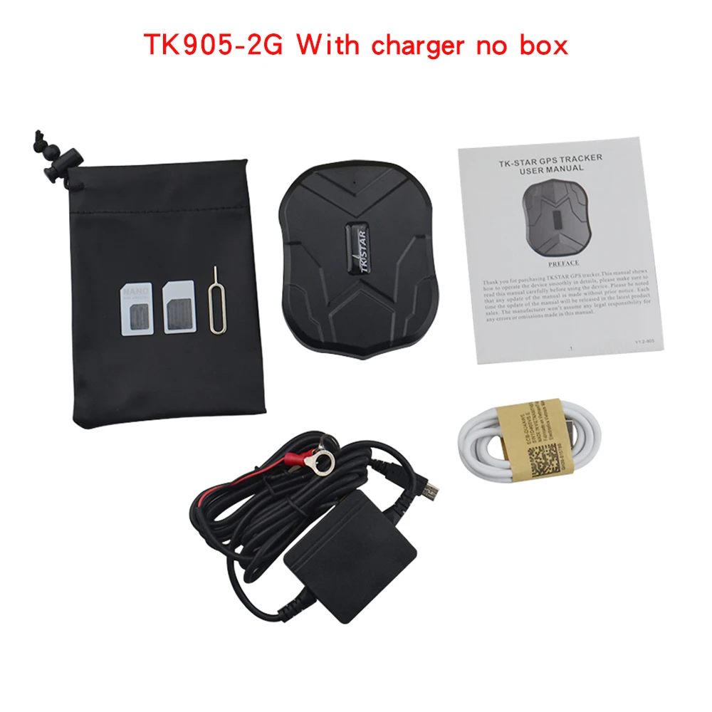 TK905 charger1 TKSTAR gps трекер TK905-2G TK905-3G gps трекер длительное время ожидания гео-забор датчик движения-сигнализация бесплатное приложение водонепроницаемый - Цвет: TK905 charger1