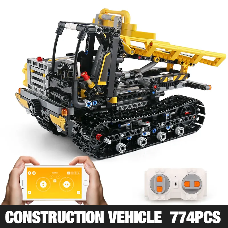 Новая техника автомобиль RC Мотор погрузчик совместим с 42094 гусеничный погрузчик Набор строительных блоков Кирпичи Детские модели автомобилей игрушки - Цвет: 774pcs
