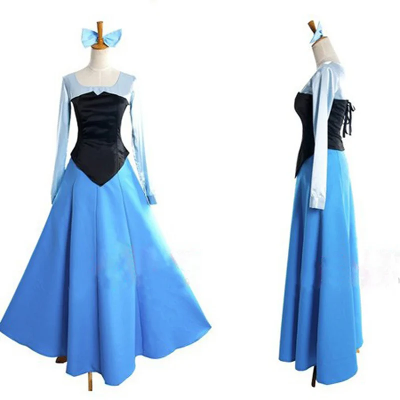 Вечерние ское платье для косплея Ариэль голубое маленькой Русалочки вечеринки