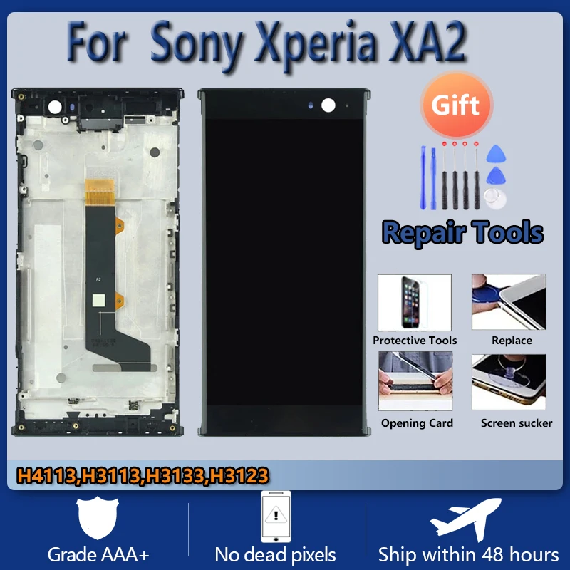 

For Sony Xperia XA2 LCD screen assembly with front case touch glass,For Sony XA2 H4113 H3113 H4133 H3123 LCD Display original