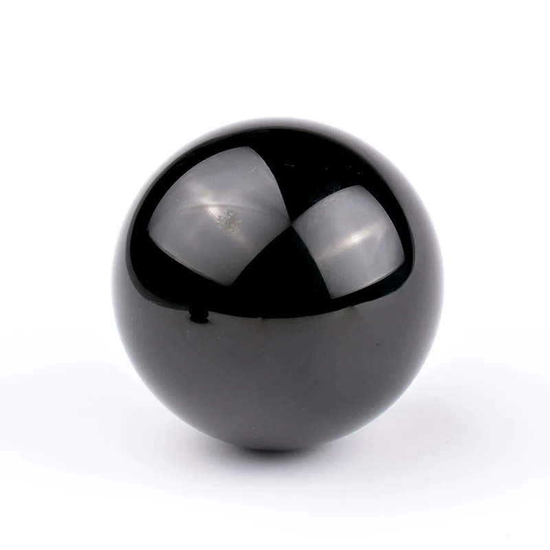 Сферический камень из натурального черного обсидиана Круглый чистого твердого