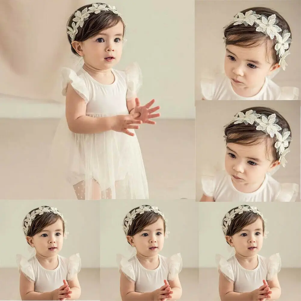 Для детей младенцев Платье принцессы для девочек в цветочек повязка на голову