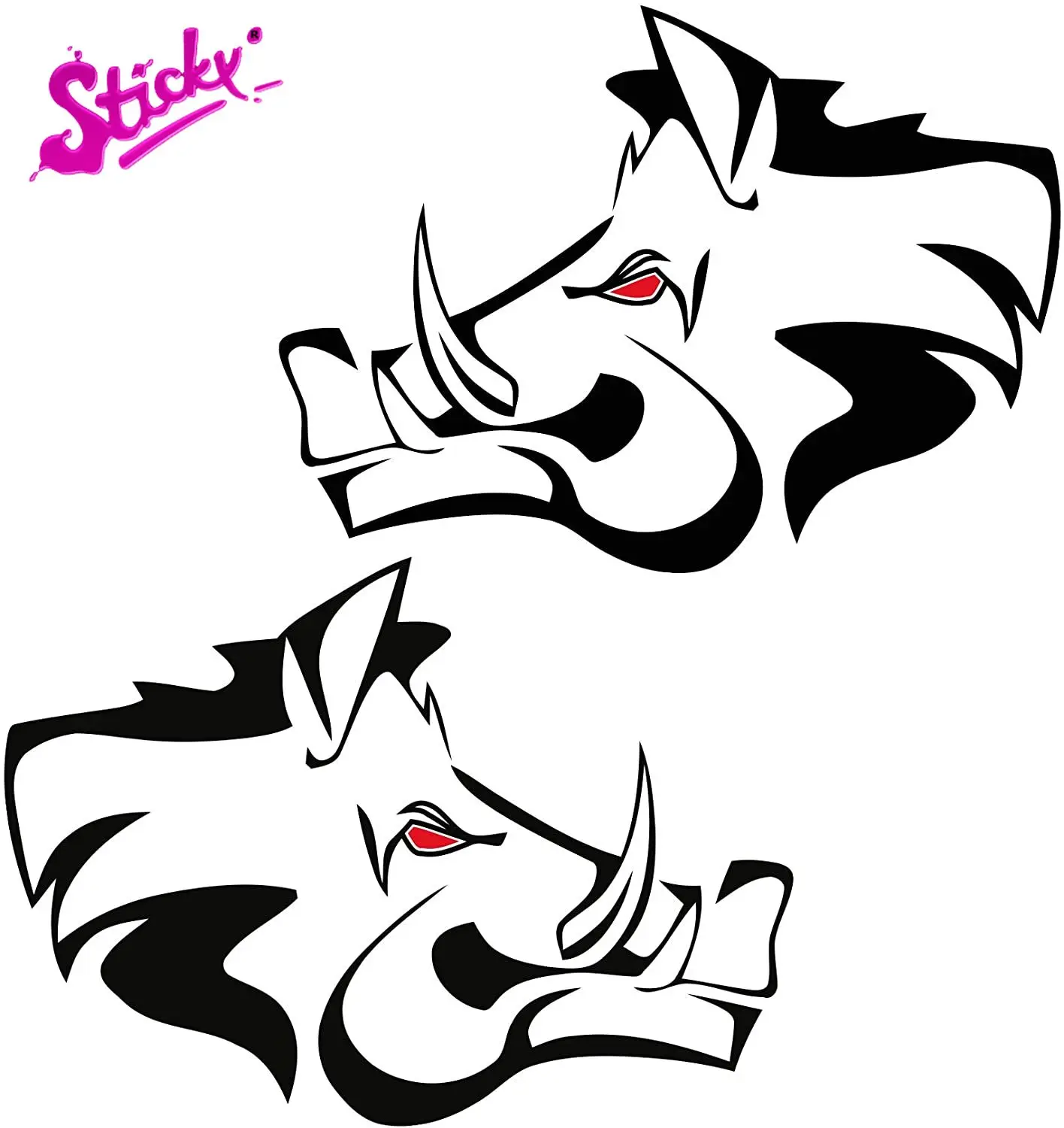 

STICKY Decorative Car Sticker Wild Boar And Hunter's Head Car Sticker Decal Decor For Motorcycle Off-road Lapto