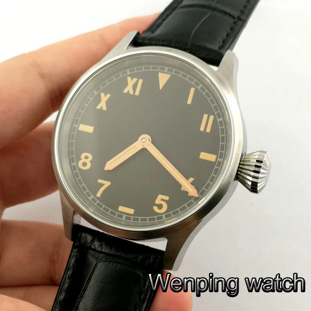 Мужские классические роскошные механические часы 43 мм темно кофейный циферблат