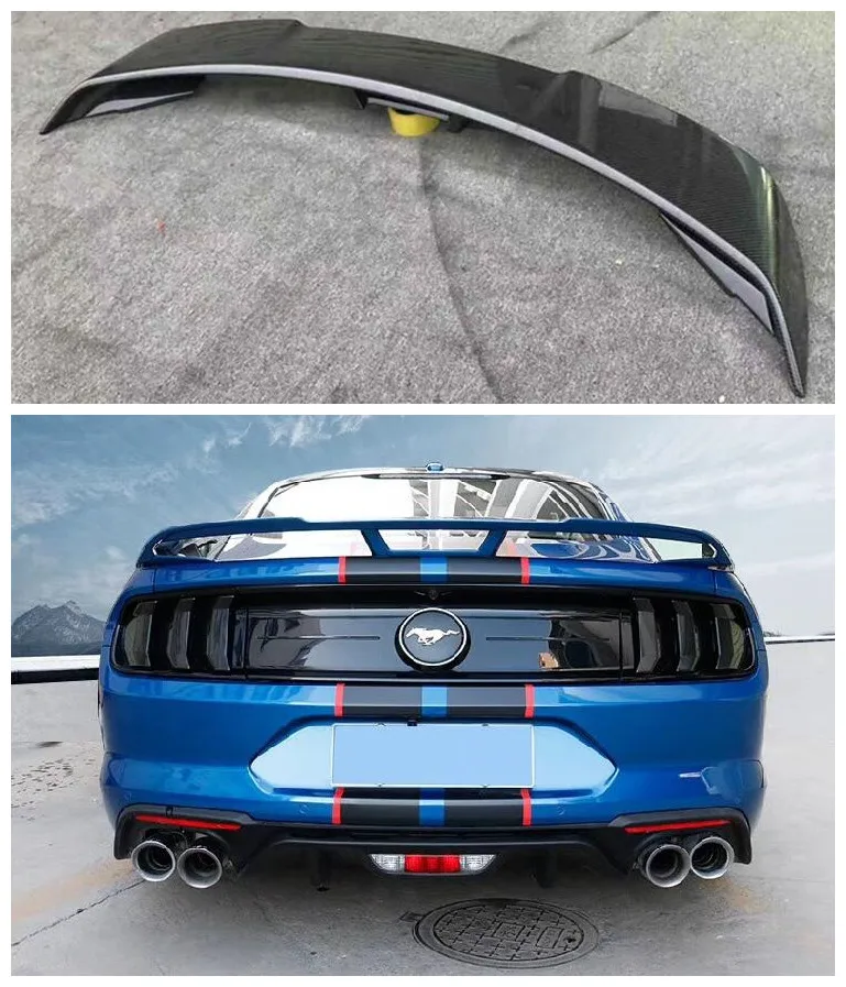 

High quality ABS primer & Carbon Fiber Rear Trunk Lip Spoiler Wing Fits For Ford Mustang 2015-2020 GT350 Style