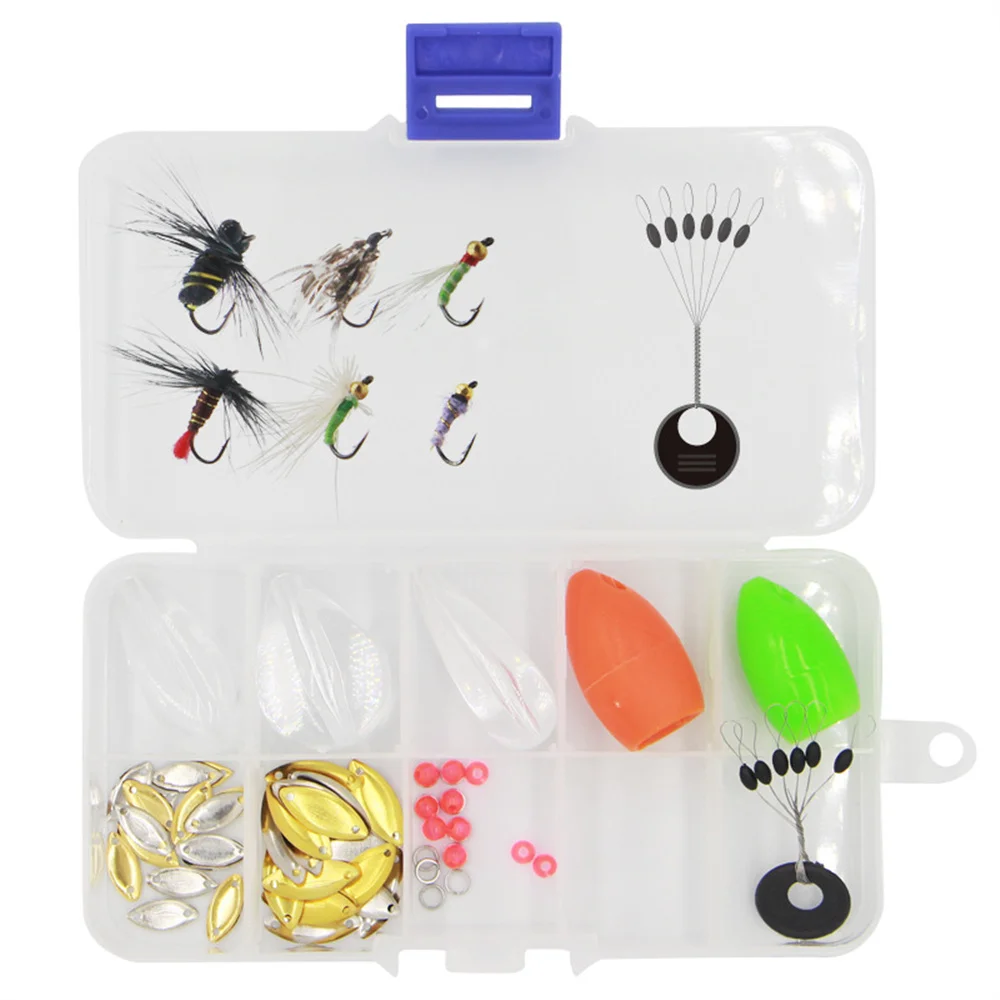 

Fly Fishing Lure Set Accessories Kit Sinker Spinner Tackles Line Group Swivels Hook Bait Artificial Trout Hard Mini Flies Lures