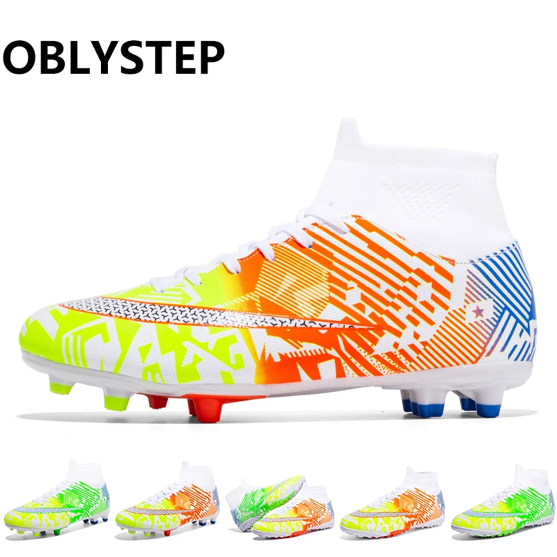 

OBLYSTEP2020 New Men's Outdoor Sports Football Shoes Turf Futsal High-top Non-slip Waterproof Size