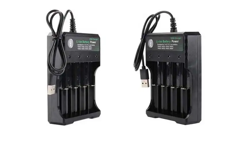 USB 3,7 V 18650 зарядное устройство Черный 1 2 4 слота AC 110V 220V двойной для 18650 зарядки перезаряжаемый литиевый аккумулятор зарядное устройство