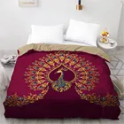 3D HD Printing Custom Duvet Cover ComforterQuiltBlanket case Twin Full Queen Bedding 140x200 200x200 Red peacock Bedclothes