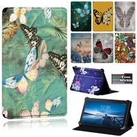 new tablet case for lenovotab e7tab e8lenovo tab e10 flip soft leather stand butterfly pattern tablet cover case pen