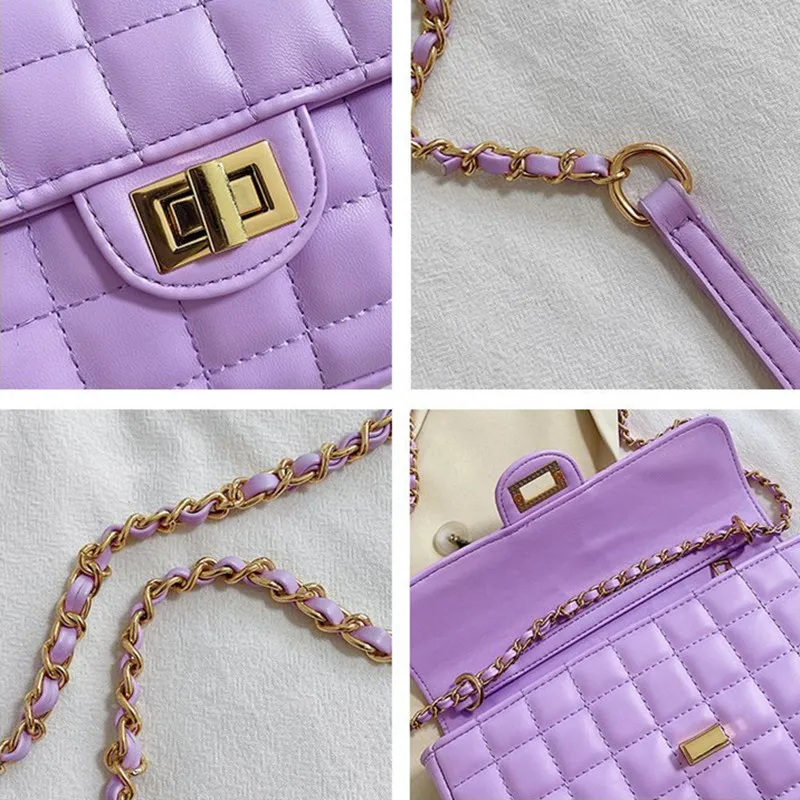 

Fashion Quality Leather Lattice Women Bag Chain Crossbody Bags For Women Shoulder Messenger Bag Lady Luxury Handbags