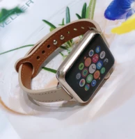 slim leather strap for apple watch 7 41mm 45mm 38mm 40mm 42mm 44mm band women girl bracelet for iwatch series 7 6 se 5 4 3 loop