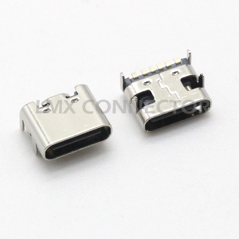 10 шт. usb type C гнездо 6 Pin SMT USB порт Разъем для PCB дизайн DIY высокая ток