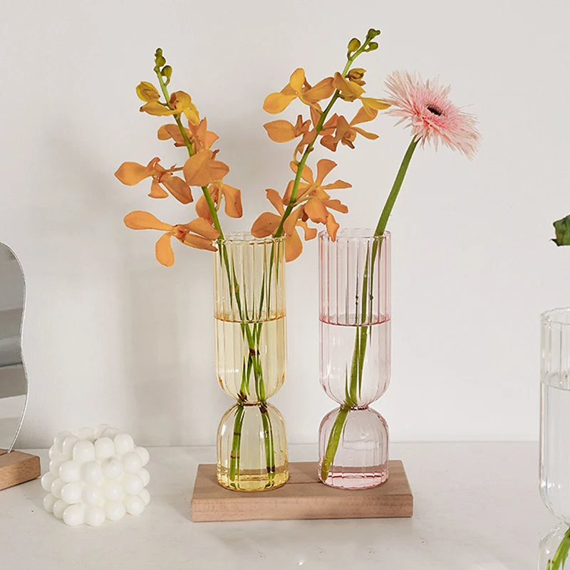 Стеклянная ваза для домашнего декора в европейском стиле для украшения комнаты на свадьбу, подставка для свечи, гидропонный горшок для цветов с услугой безопасной доставки.