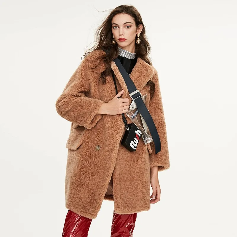 Goede Herfst En Winter Licht Volwassen Vrouwen Nieuwe Wollen Overjas Mid-Lengte Losse Fleece Warming Sjaal Jas Jas Vrouwen Winter Jassen