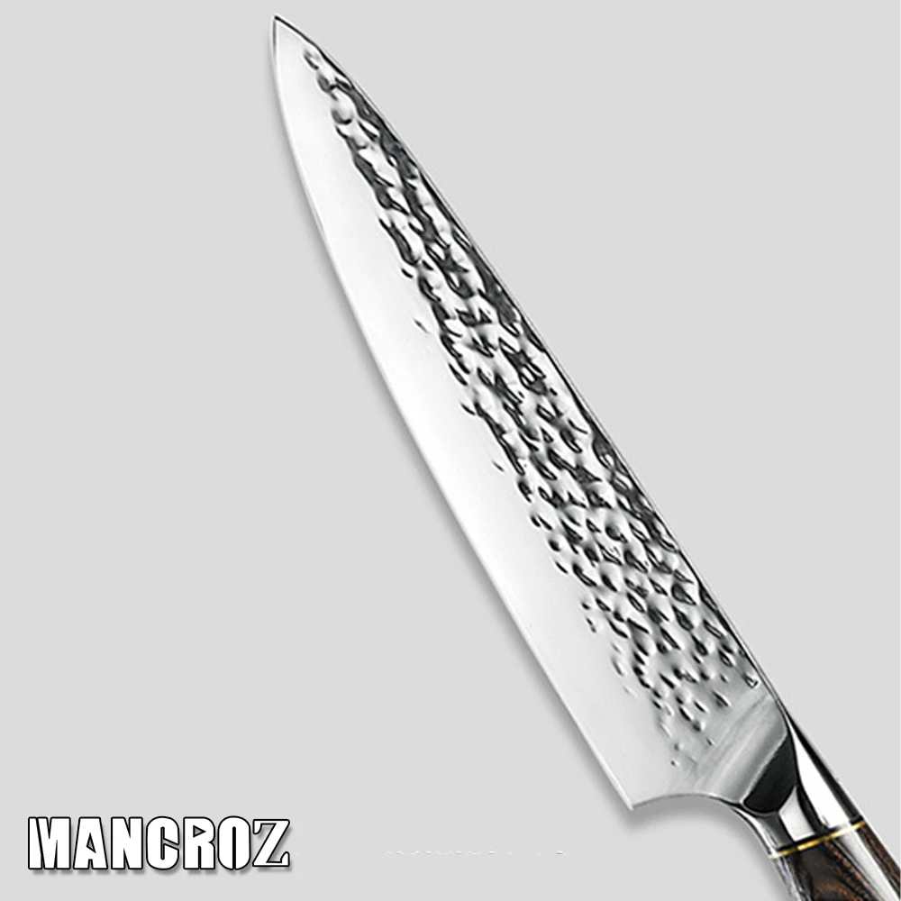 

MANCROZ 8 Inch Chef Knife 5CR15MOV Stainless Steel Pakka Wood Handle Cleaver vegatable Fish Salmon Cooking Kitchen Knives