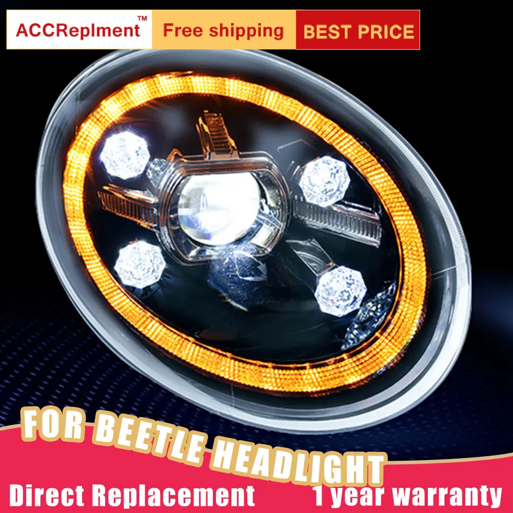 

2Pcs LED Headlights For Volkswagen Beetle 2013-2019 led car lights Angel eyes ALL LED KIT Fog lights LED Daytime Running Light