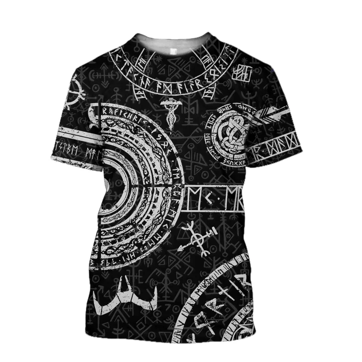 

Viking symbol - odin Tattoo 3D Printed men t shirt Harajuku Fashion Short sleeve shirt summer streetwear Unisex tshirt tops WS06