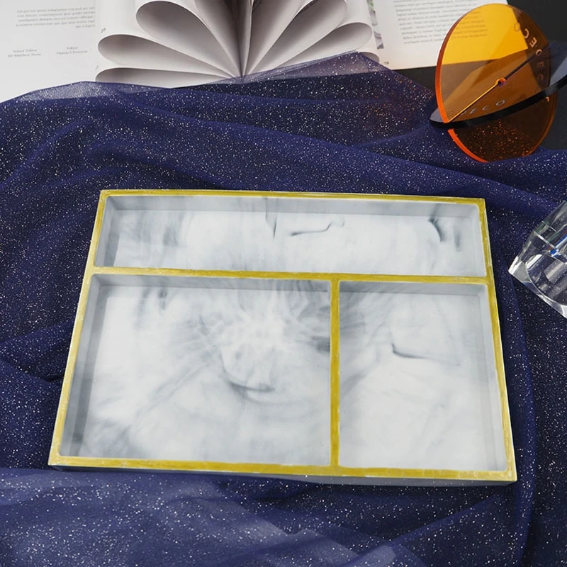 

Handmade Large Classified Storage Tray Resin Mold Multigrid Sorted Storage Dish Silicone Resin Mold Art Craft Tools