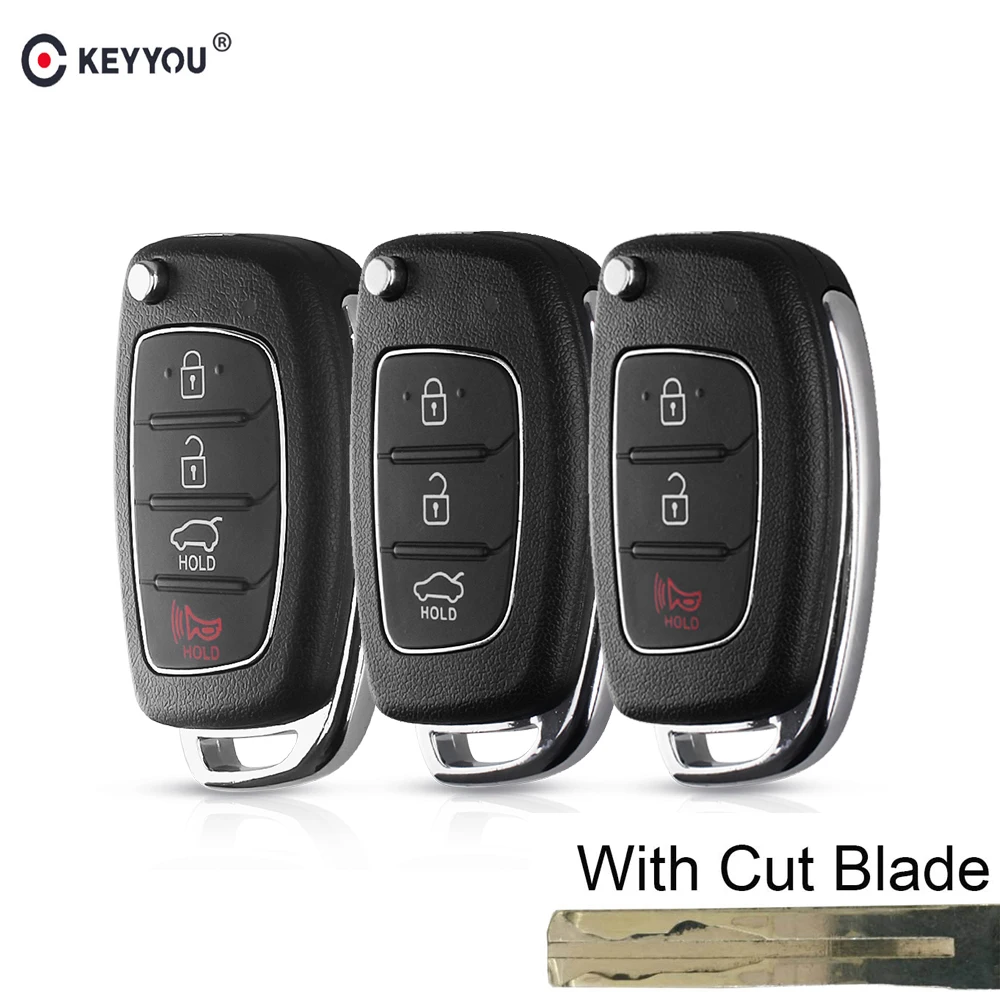 Режущий ключ KEYYOU с лезвием 3/4 кнопок сменный корпус дистанционного ключа для Hyundai