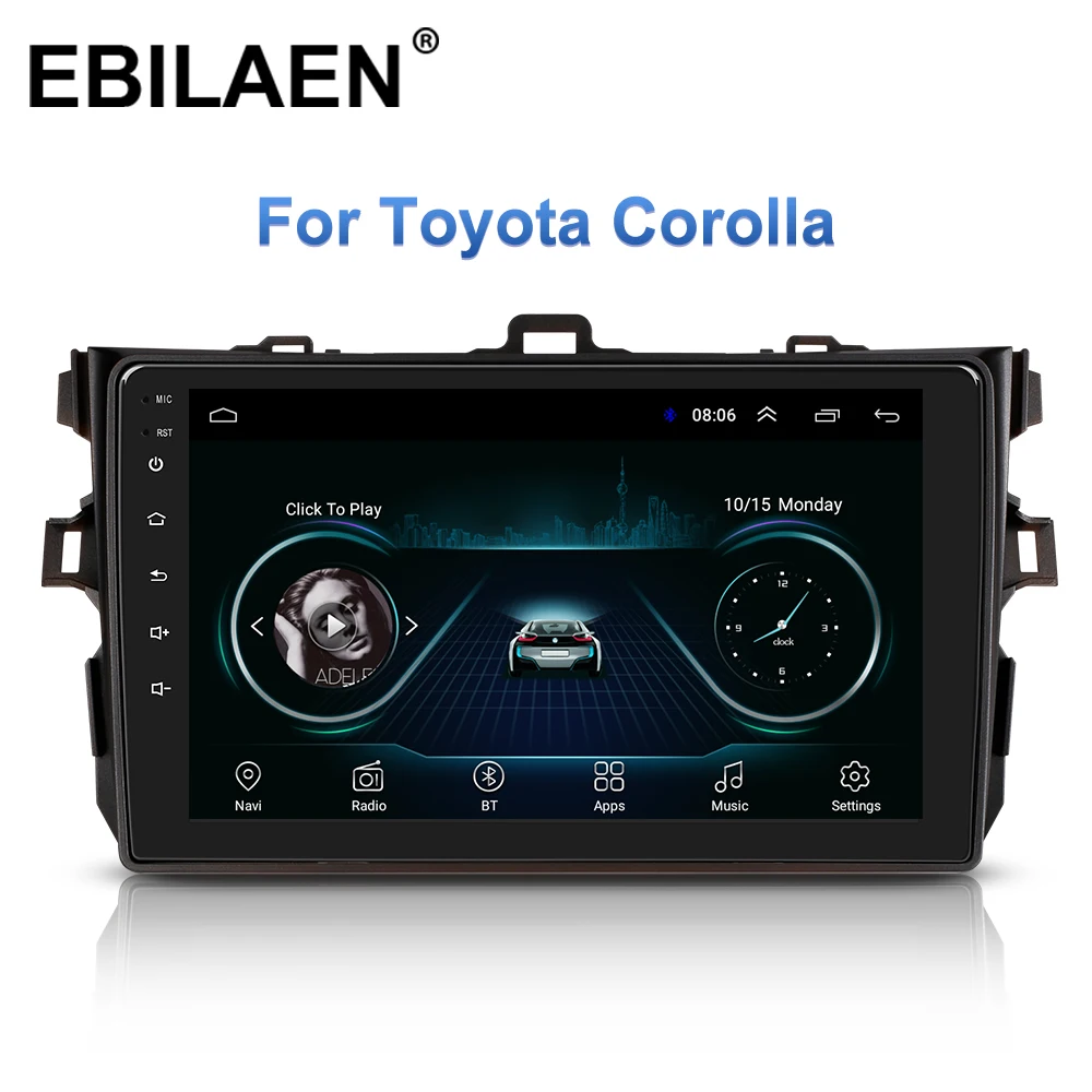 Car Multimedia Player For Toyota Corolla E140/150 2007- Autoradio 2Din Android 8.1 Car Auto Radio Navigation GPS Stereo