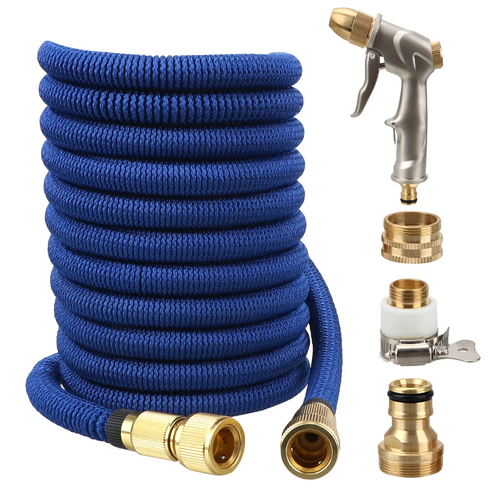 

Adjustable Nozzle Metal Spray Gun Plastic flexible Car Wash Hose 25FT-100FT Garden Hose Telescopic Magic Hose High Pressure