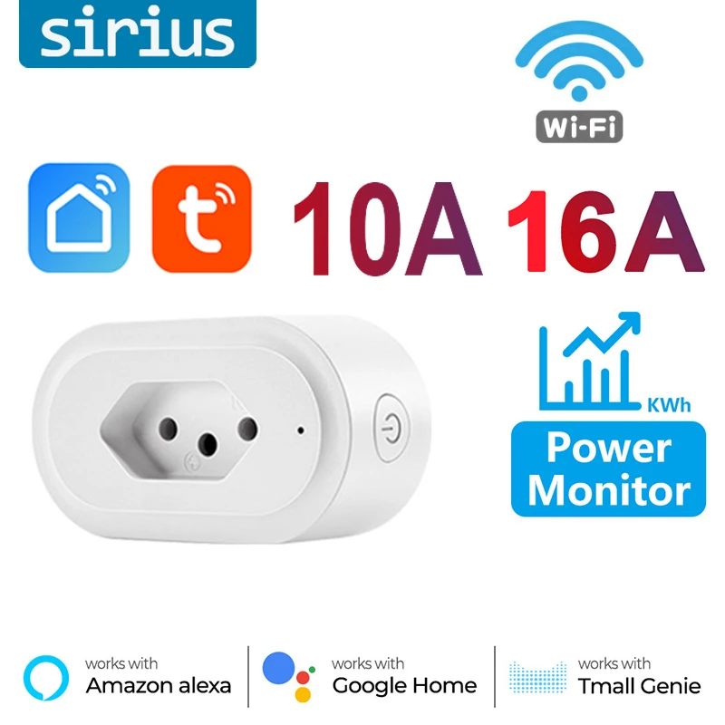 

Умная вилка с Wi-Fi, 16 А/10 А, 110-240 В