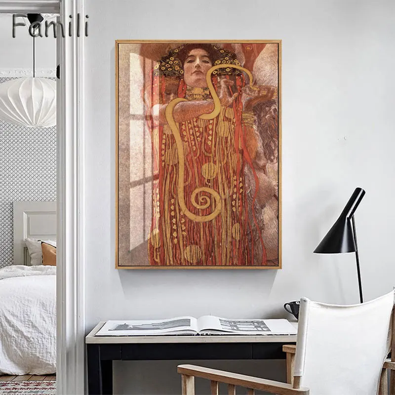 Gustav Klimt Hygeia Живопись Художественная печать на холсте настенные картины для гостиной домашний декор или отель бескаркасные