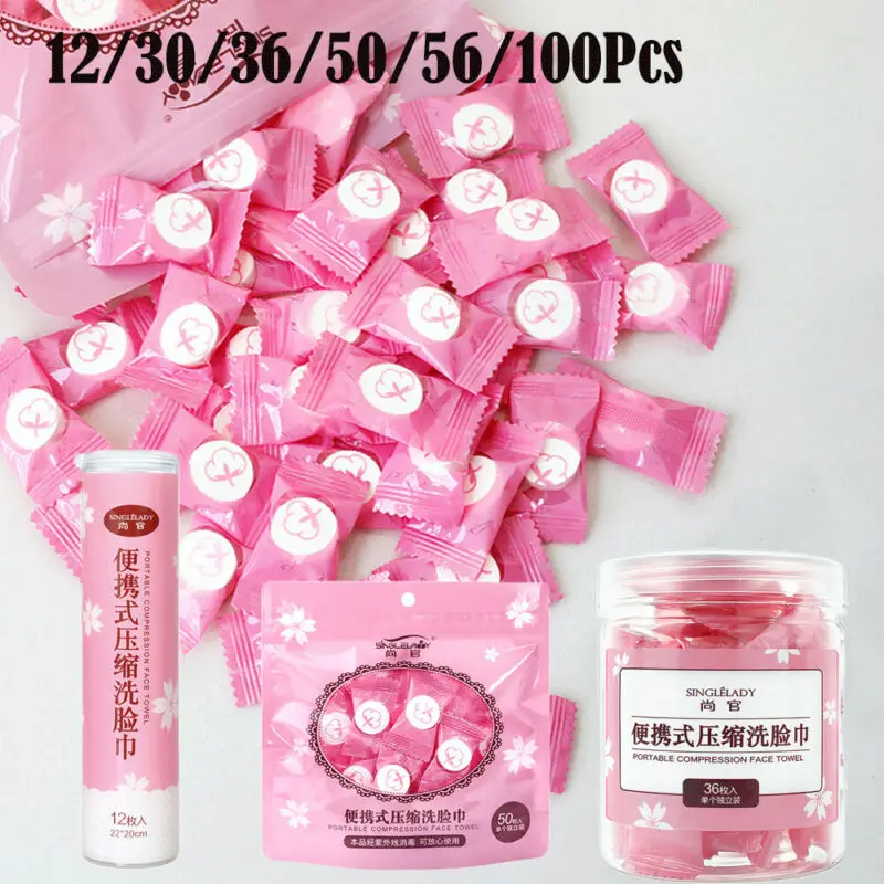 Сжатое полотенце для лица мини монет хлопчатобумажная салфетка трава