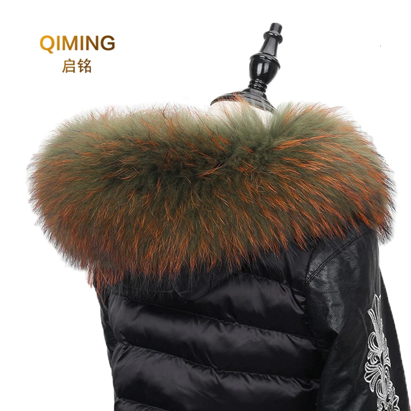 Женская Бандана с воротником из натурального меха енота зимний женский шарф