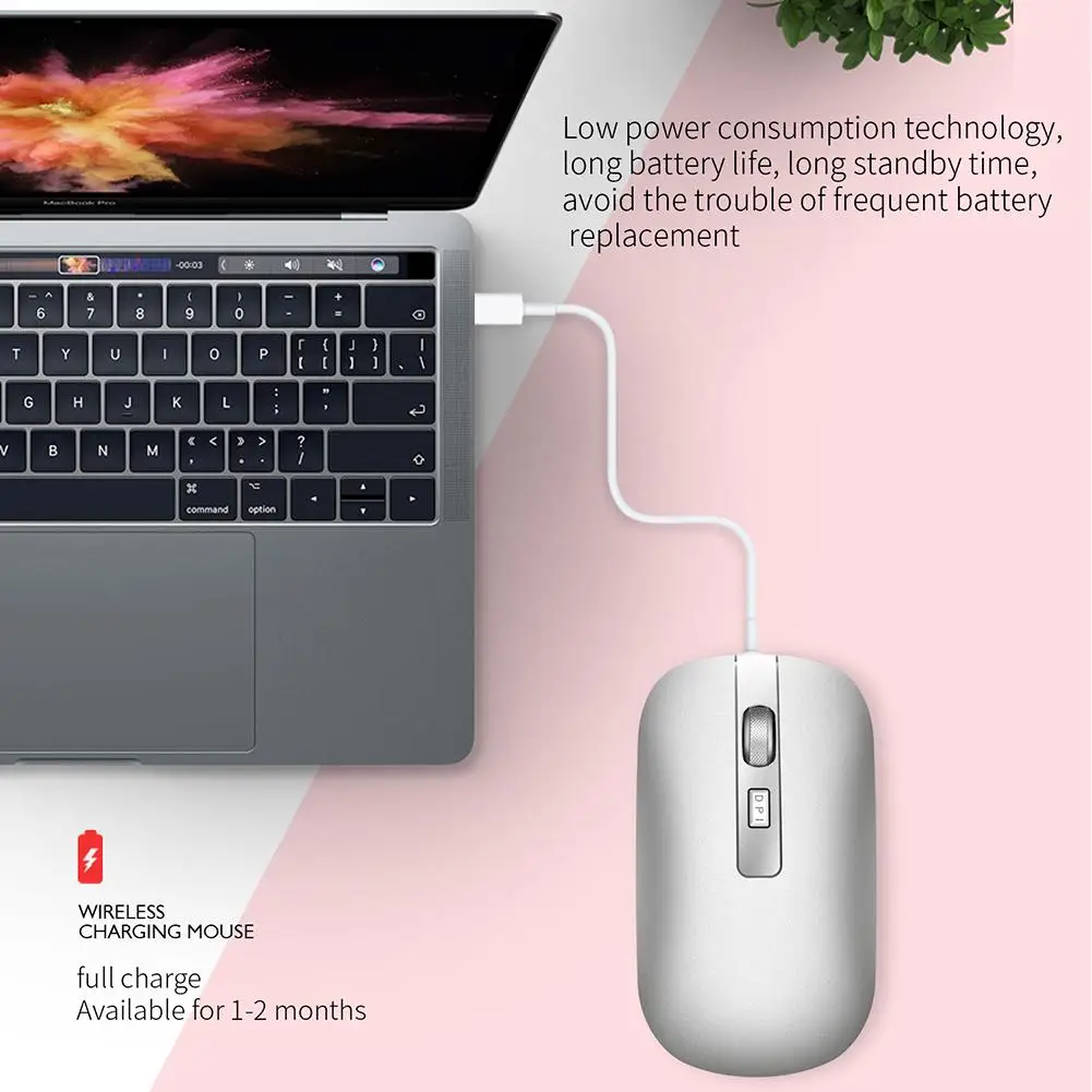 

Ultra-thin Wireless Mouse 2/Dual-Mode Mouse Bluetooth USB Connection 1000DPI 2.4GHz Optical Silent Laptop Notebook Gaming Mouse