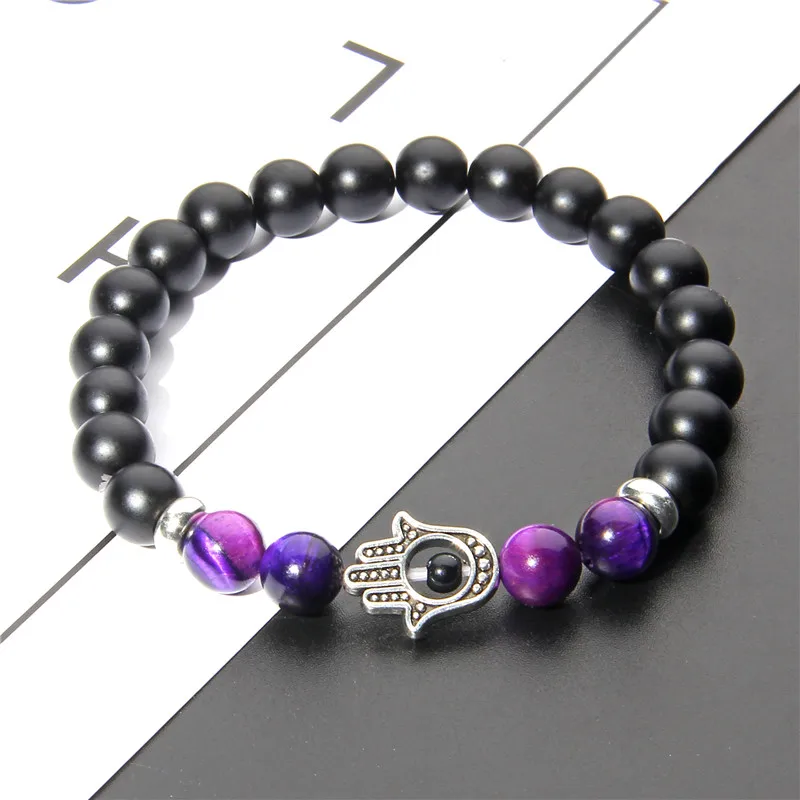 Браслет из натурального синего Тигрового Глаза мужской модный браслет Будда