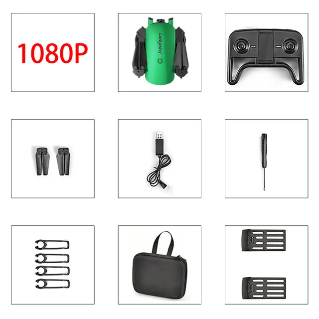1080p green 2battery Складной мини Радиоуправляемый квадрокоптер R8 4k селфи Дрон HD Двойная камера FPV Божья коровка удержание высоты оптический поток Радиоуправляемый Дрон вертолет - Цвет: 1080p green 2battery