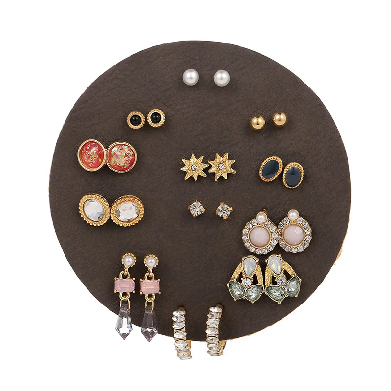 Женские серьги-гвоздики с эпоксидной смолой набор из 12 пар/Лот 2019 | Украшения и