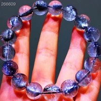 natural brookite platinum silver rutilated quartz bracelet 12 5mm crystal round bead woman man lucky gift genuine aaaaa