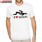 Футболка мужская оверсайз с коротким рукавом и принтом суши