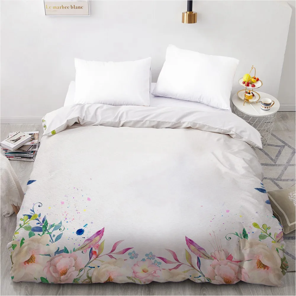 

3D Duvet Cover Custom 200X200 220x240 Comforter/Quilt/Blanket case Adult Queen King Bedding For Wedding Flower Microfiber