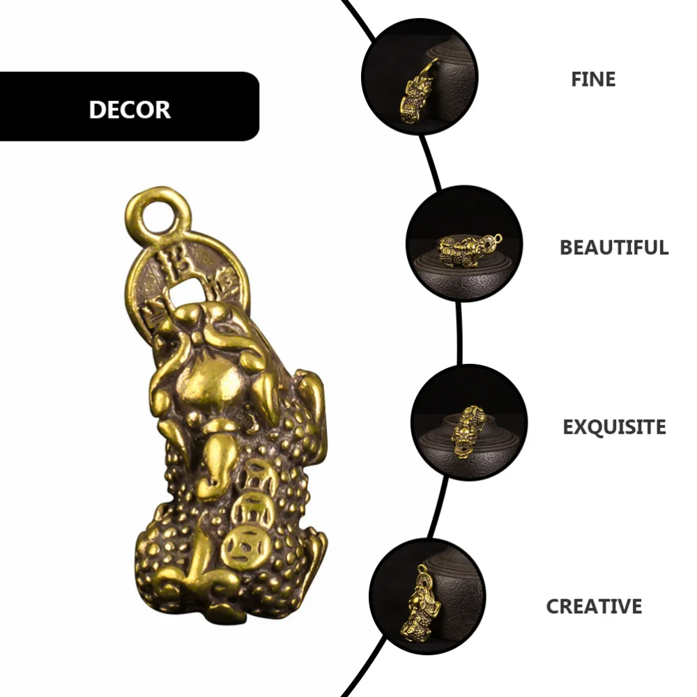 

3 Pcs Brass Key Chain Pendants Retro Keyring Pendants Key Ring Hanging Ornaments