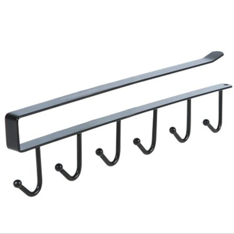 6 крючков металлический держатель для хранения кухни один ряд чашки вешалка на