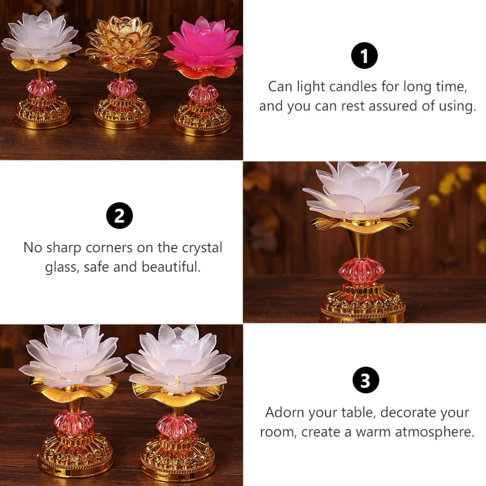 

1pc LED Lotus Lamp Color Changing Hall Lamp Ornament Home Decoration