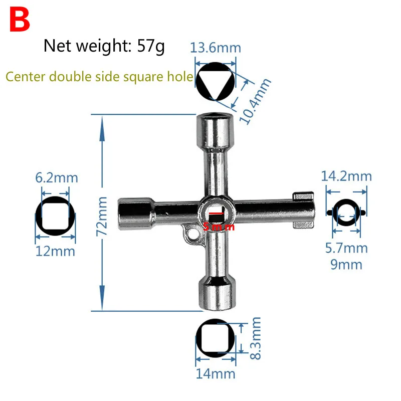 Высококачественный многофункциональный треугольный ключ поперечный шкаф дюйма