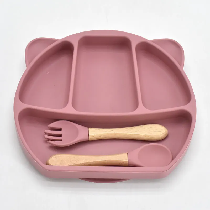 

5Pcs/Set Cute Cartoon Lion Baby Silicone Plate Spoon Set Baby Feeding Silicone Dishes Waterproof Training Bowl Baby Accessories