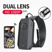 dual lens endoscope camera 1080p hd dual camera borescope wireless inspection camera with 7 led 4x zoomable snake camera for ios