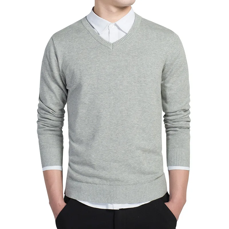 

2020 fashion new business casual V-neck Pullover knitted sweater men